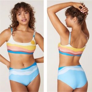 Andie x Faherty Light Blue Maui Bikini top and bottom set